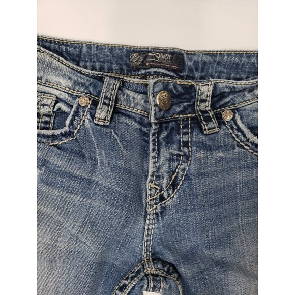 Silver Jeans Co. Aiko Flap Bootcut Jeans Womens W27xL31 Light Wash Distressed - Picture 7 of 16